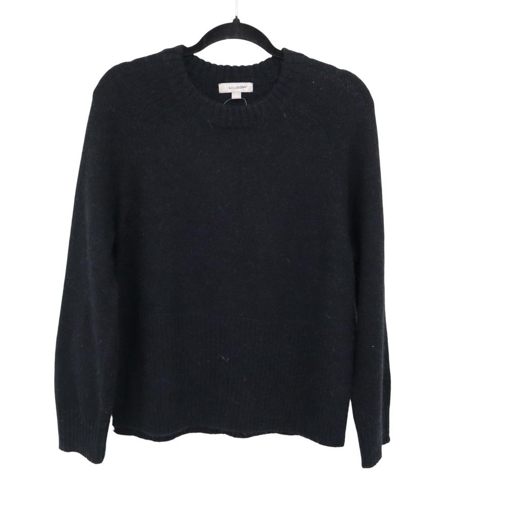 J. Crew High Rib Alpaca Wool Sweater Women XS Black Modern Classic Versatile NWT - Picture 2 of 14